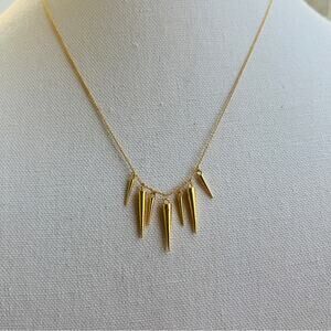 Gorjana Spike Dagger Necklace 18k Gold Plated Dainty Edgy